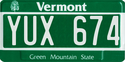 VT license plate YUX674