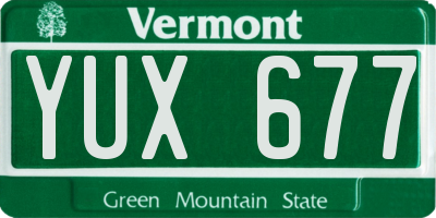 VT license plate YUX677