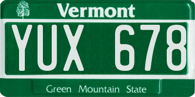 VT license plate YUX678