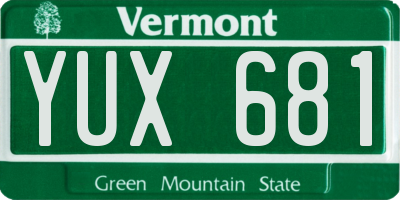 VT license plate YUX681