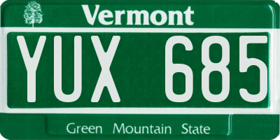 VT license plate YUX685