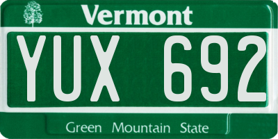 VT license plate YUX692