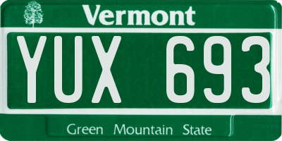 VT license plate YUX693