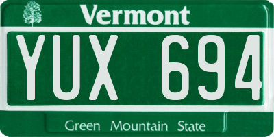 VT license plate YUX694