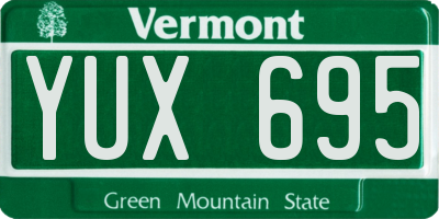 VT license plate YUX695