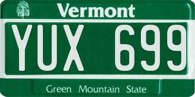 VT license plate YUX699