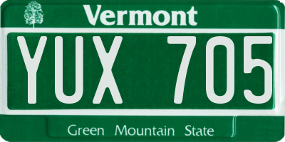 VT license plate YUX705