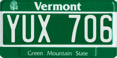 VT license plate YUX706