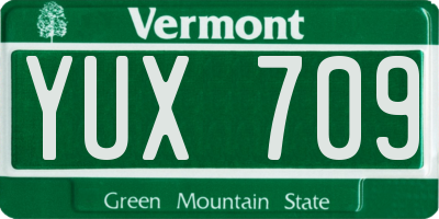 VT license plate YUX709