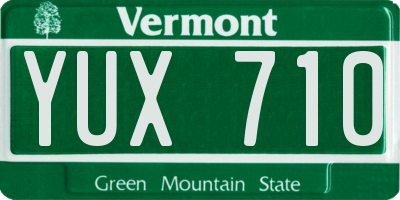 VT license plate YUX710