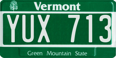 VT license plate YUX713