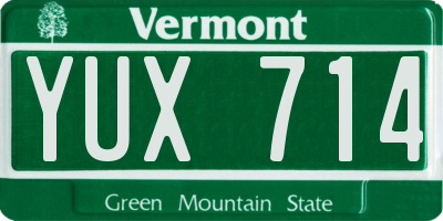 VT license plate YUX714