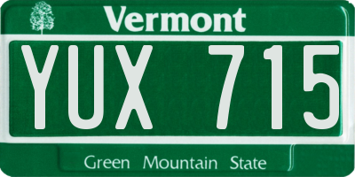 VT license plate YUX715