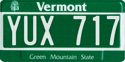 VT license plate YUX717