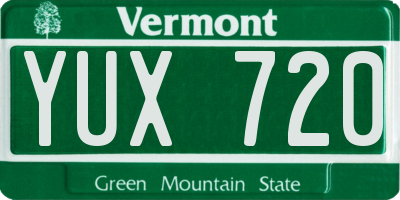 VT license plate YUX720