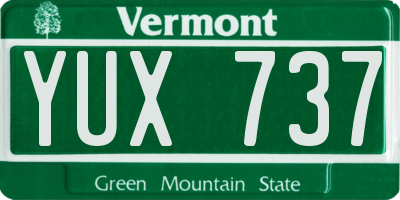 VT license plate YUX737