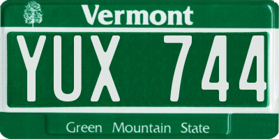VT license plate YUX744
