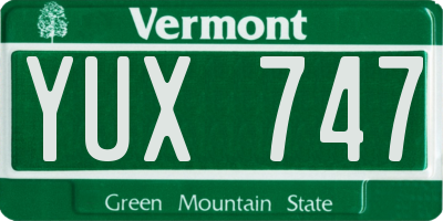 VT license plate YUX747