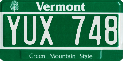 VT license plate YUX748