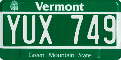 VT license plate YUX749