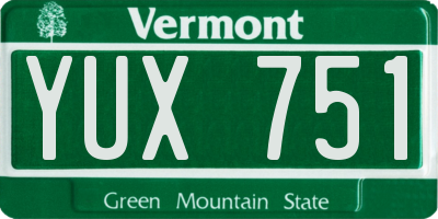 VT license plate YUX751