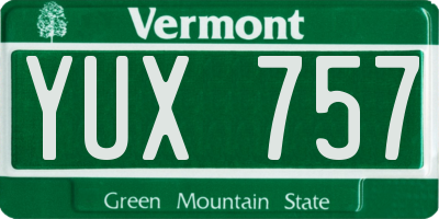VT license plate YUX757
