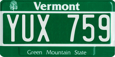 VT license plate YUX759