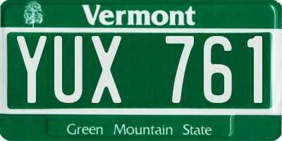 VT license plate YUX761