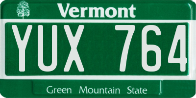 VT license plate YUX764
