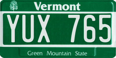 VT license plate YUX765