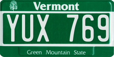 VT license plate YUX769