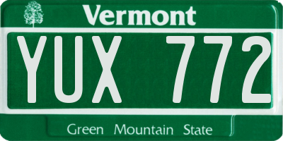 VT license plate YUX772