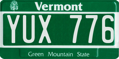 VT license plate YUX776