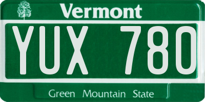 VT license plate YUX780