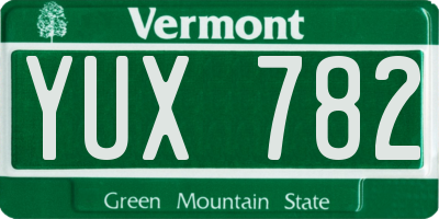 VT license plate YUX782