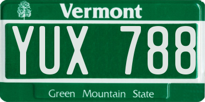 VT license plate YUX788