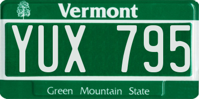 VT license plate YUX795