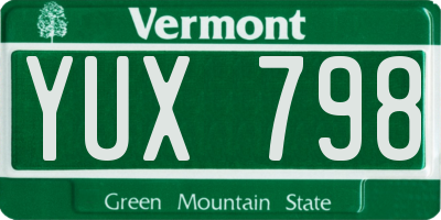 VT license plate YUX798