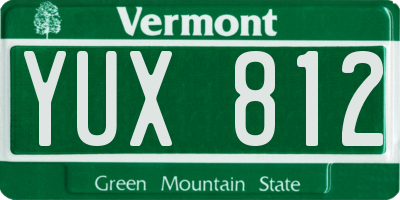 VT license plate YUX812