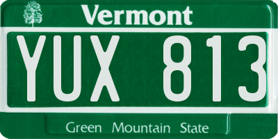 VT license plate YUX813
