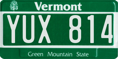 VT license plate YUX814