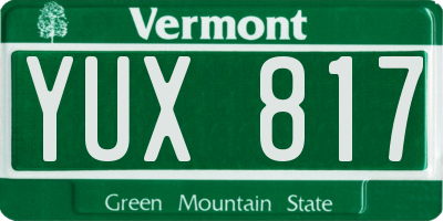 VT license plate YUX817