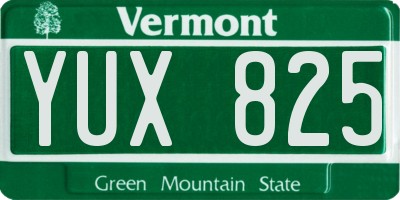 VT license plate YUX825