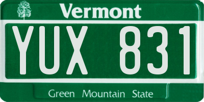 VT license plate YUX831