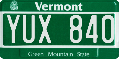 VT license plate YUX840