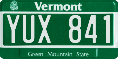VT license plate YUX841