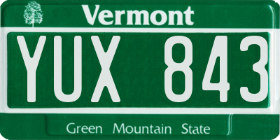 VT license plate YUX843
