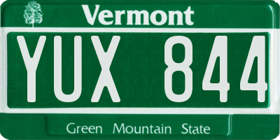 VT license plate YUX844