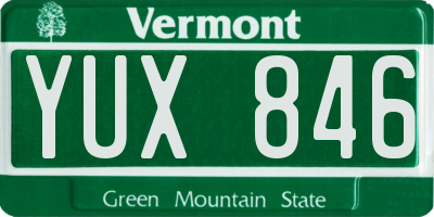 VT license plate YUX846