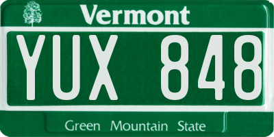 VT license plate YUX848
